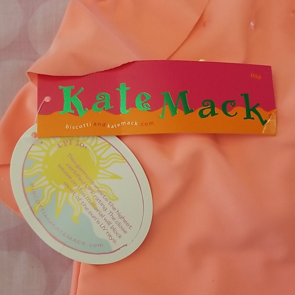 NWT Kate Mack Coral Halter 1 Piece Swimsuit Sz 2T - Picture 7 of 14